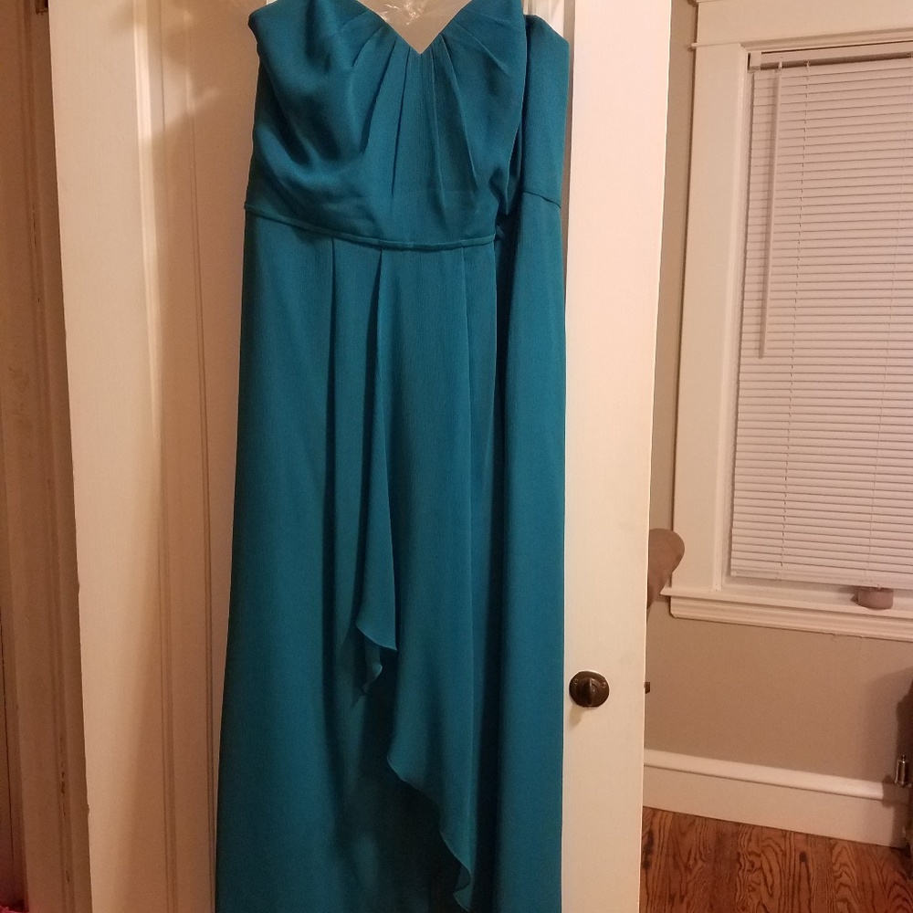 David's Bridal Turquoise High Low Gown